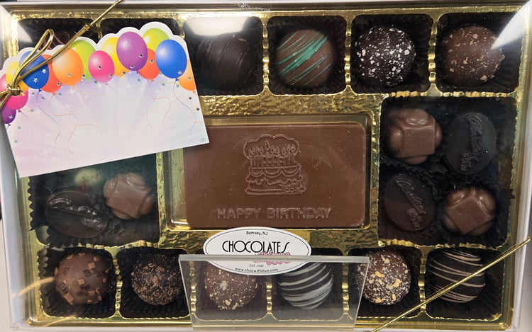 Happy Birthday "Cake" chocolate box Truffles & Solids