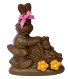 Homemade Chocolate Easter Bunny Pushing Baby Carriage
