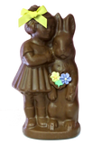 Homemade Chocolate Girl with Easter Bunny