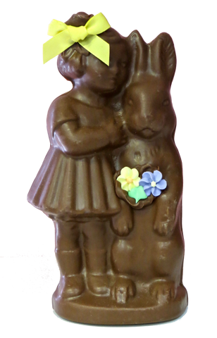 Homemade Chocolate Girl with Easter Bunny