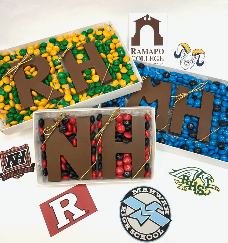 Graduation - Milk Chocolate School Initials with M&M's