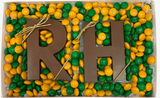 Graduation - Milk Chocolate School Initials with M&M's