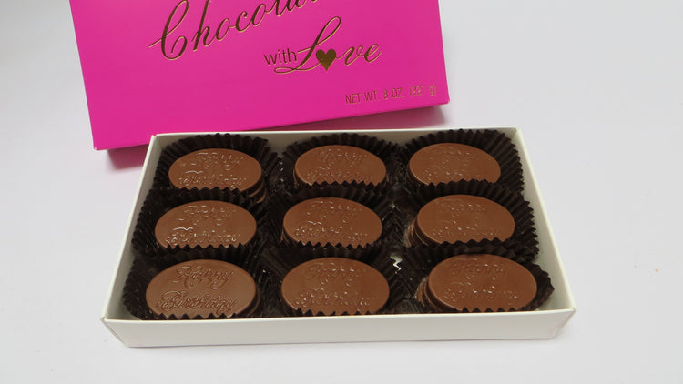 Happy Birthday - Solid Chocolate Ovals