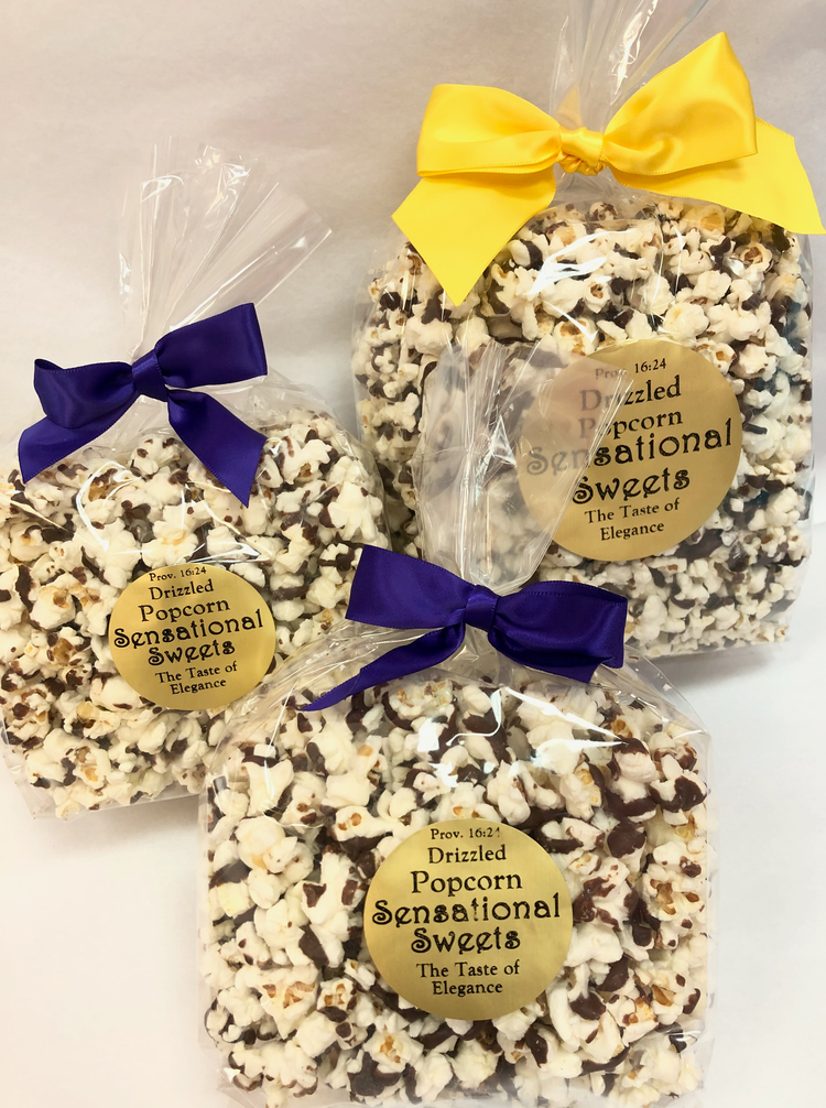 Nut Free Chocolate Drizzled Popcorn