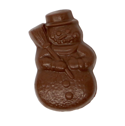 Homemade Solid Milk Chocolate Snowman with Broom