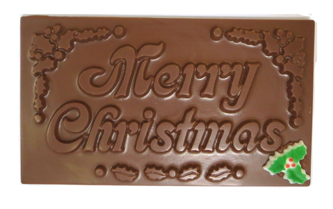Say "Merry Christmas" with a bar Homemade Milk Chocolate (with Holly)