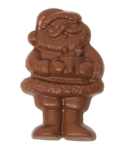 Homemade Solid Chocolate Santa Claus with Gift