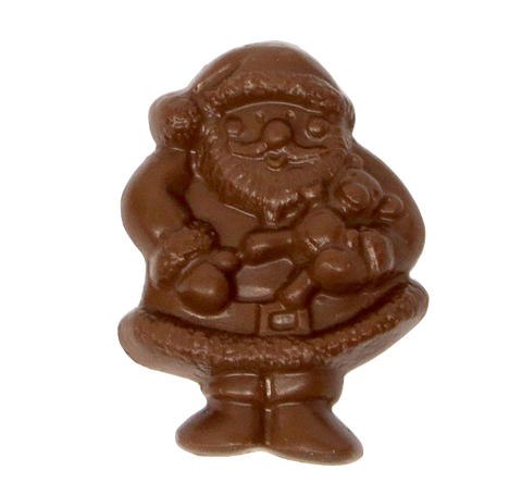 Homemade Solid Chocolate Santa Claus with Teddy Bear