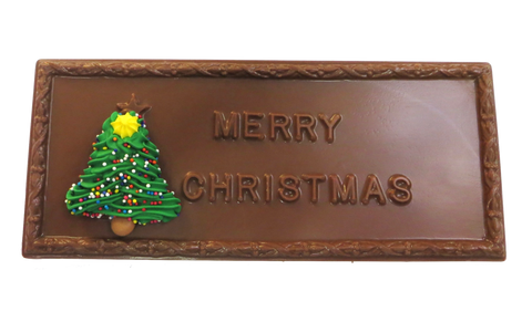 "Merry Christmas" Homemade Milk or Dark Chocolate Bar