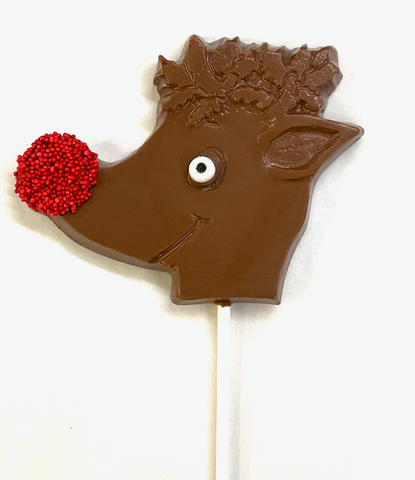 Christmas - Solid Milk Chocolate Rudolph Pop